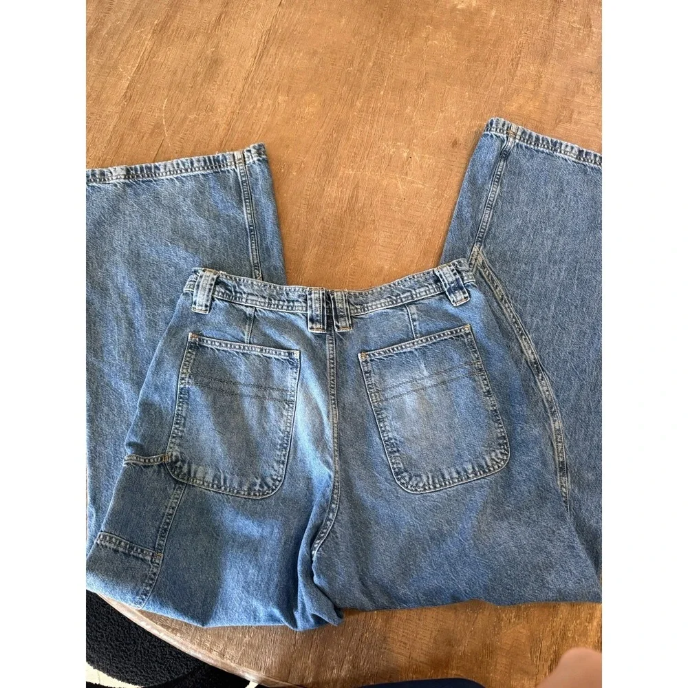 Free People We The Free Haywire High-Rise Wide‎ Leg Jeans Blue Size 31